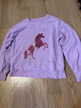 Gap kids Purple Unicorn Flippy sequin sweatshirt
